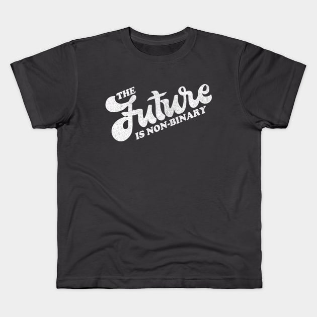 The Future Is Non-Binary | Gender Identity Genderqueer Type Design Kids T-Shirt by DankFutura